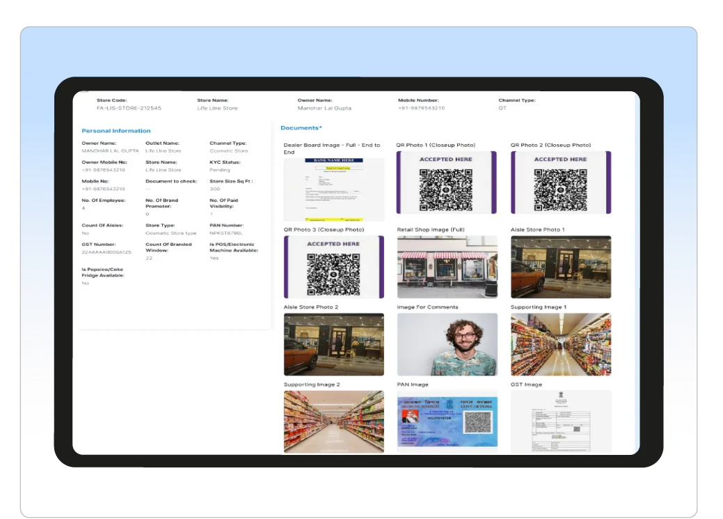 Store data PDF preview with images