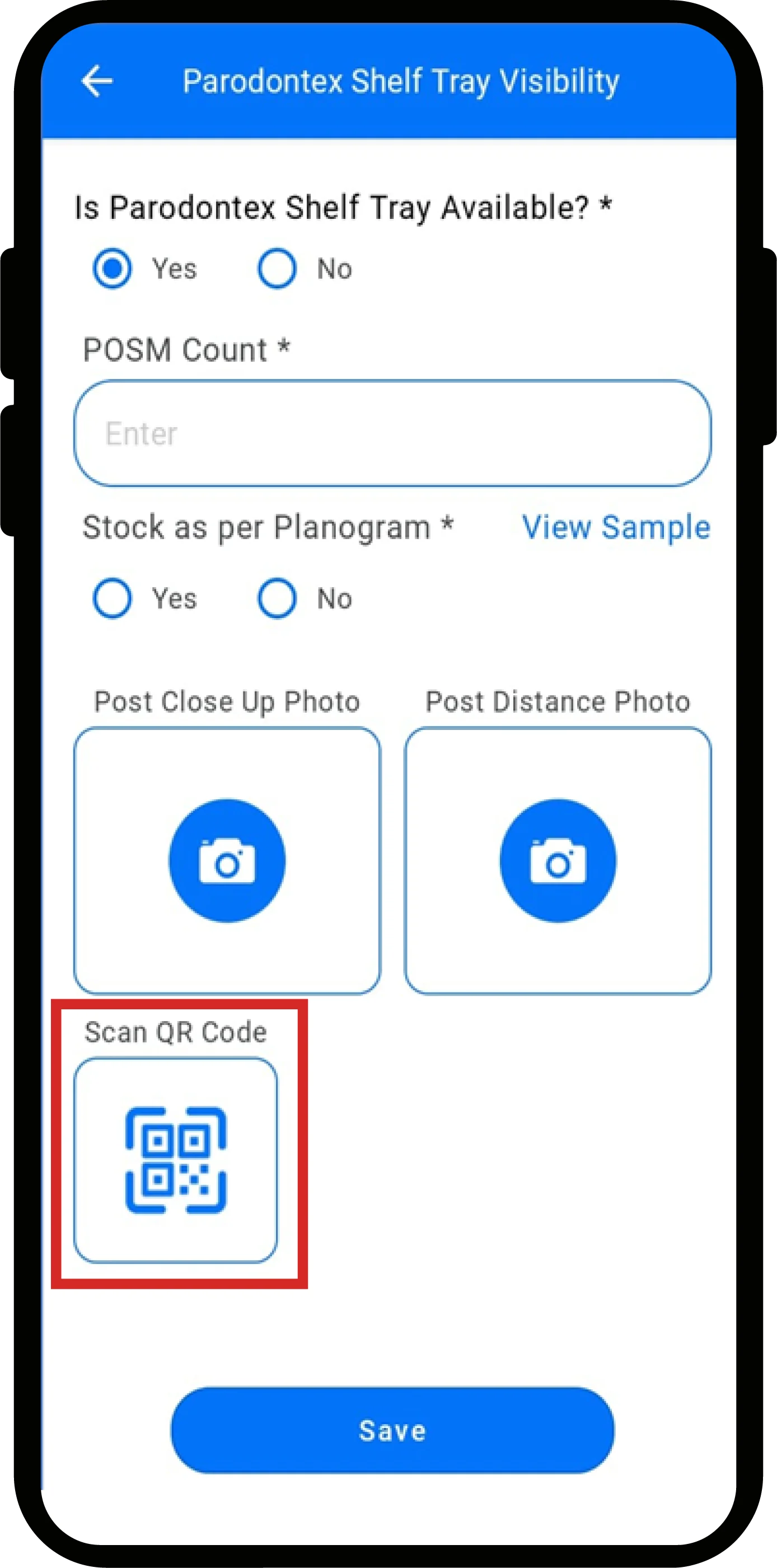 QR scanning in field app