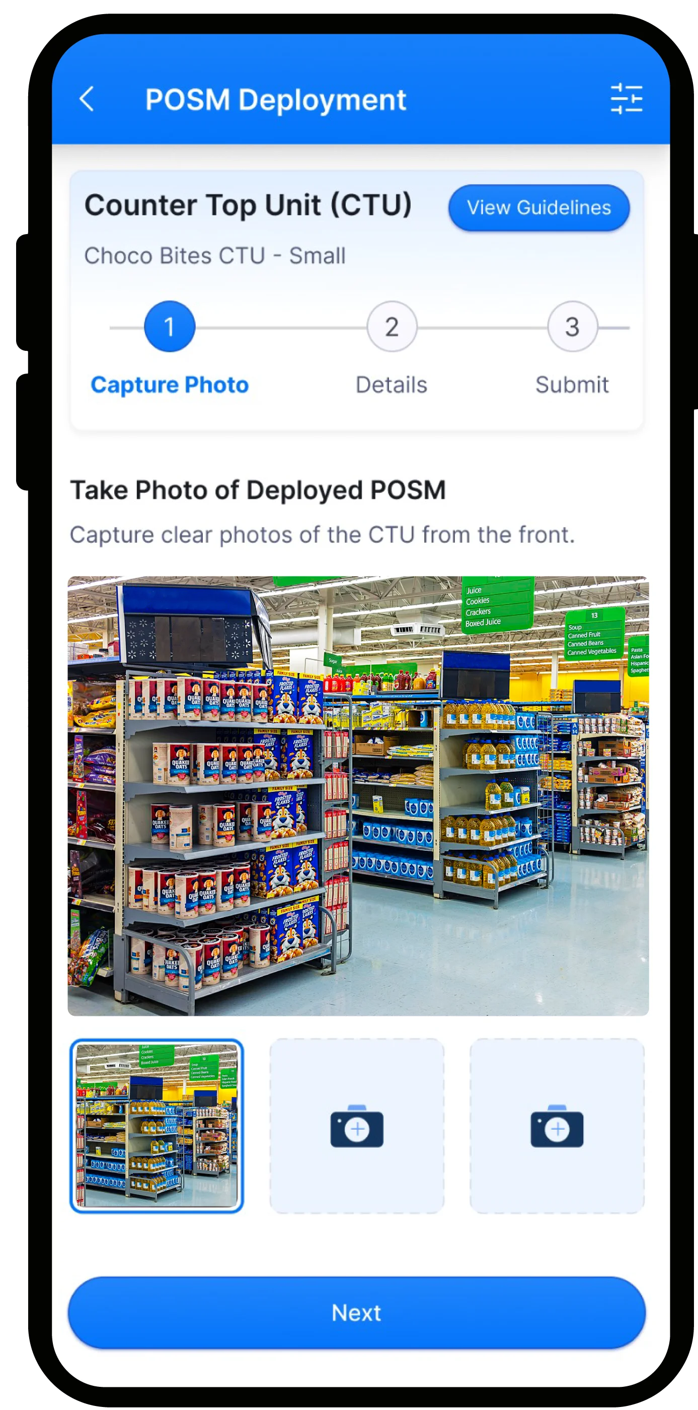Capture photo of deployed POSM