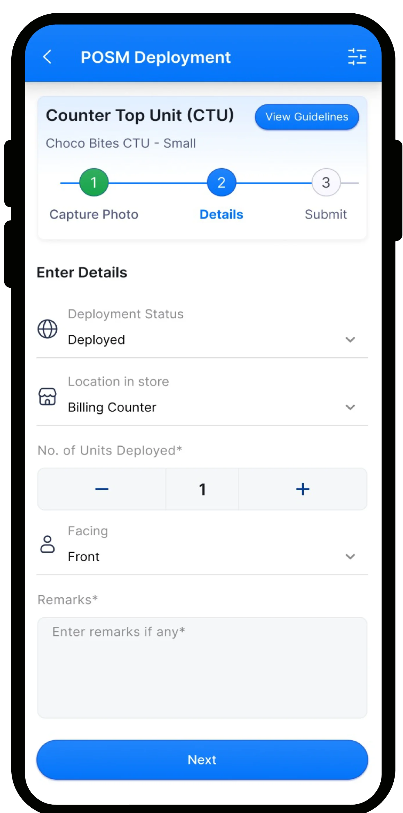 Enter deployment details